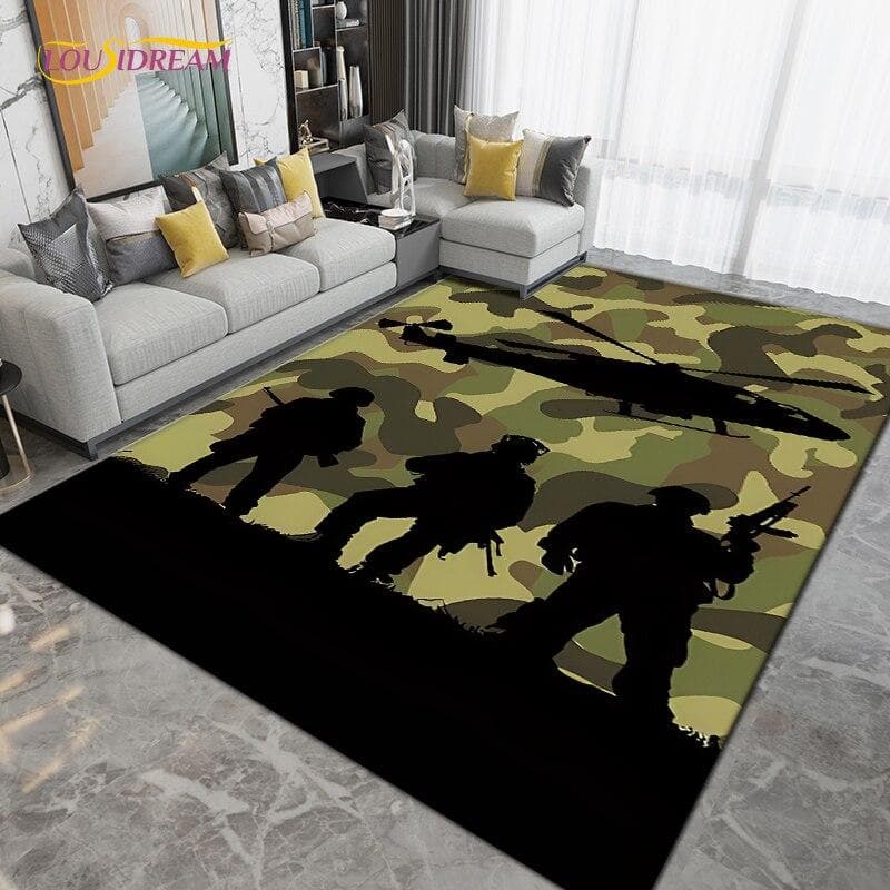 Military Camouflage Carpets for Living Room Bedroom Decorative,Outdoor Camping Rugs,Doormat Kitchen Bathroom Non-slip Floor Mats 80x120cm