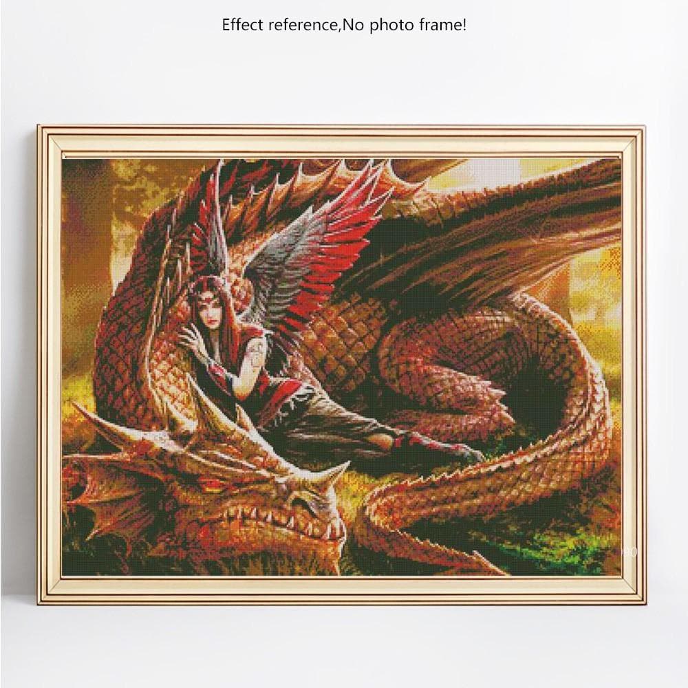 Diamond Painting Cartoon Dragon Cross Stitch Kits Diamond Embroidery Sale Rhinestones Pictures 20X30