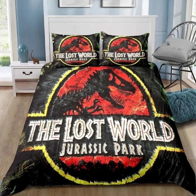 Dinosaur Jurassic Park 3D Print Bedding Set Single Twin Full Queen King Size Bed Set Adult Kid Bedroom Bedding Gift 155X220cm-3pcs