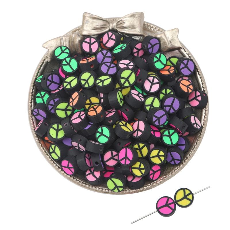 30Pcs Soft Clay Halloween Flower Beads For DIY Necklace Bracelet Earrings Jewelry Making Craft Accessories