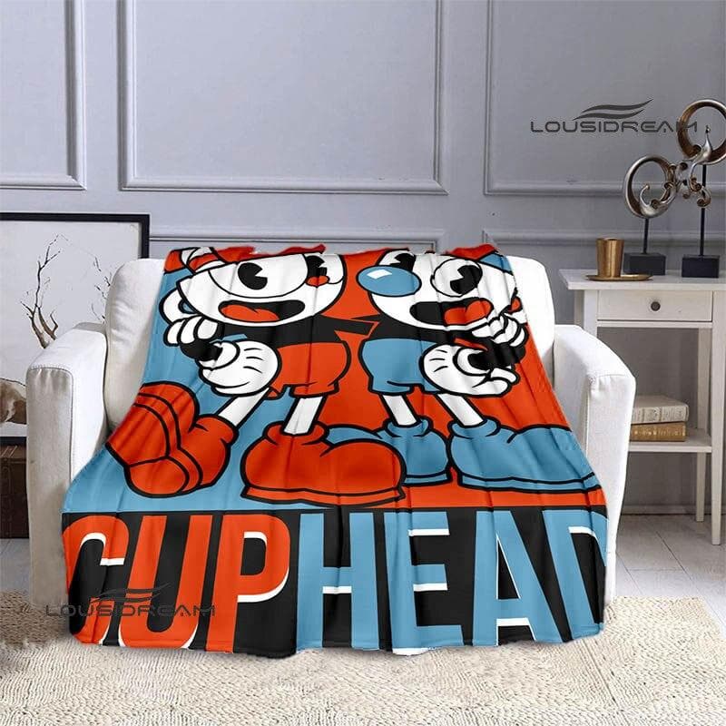 Cuphead Anime Printed Blanket Children's Warm Beautiful Blanket Flannel Soft and Comfortable Blanket Home Travel Birthday Gift 150x200cm