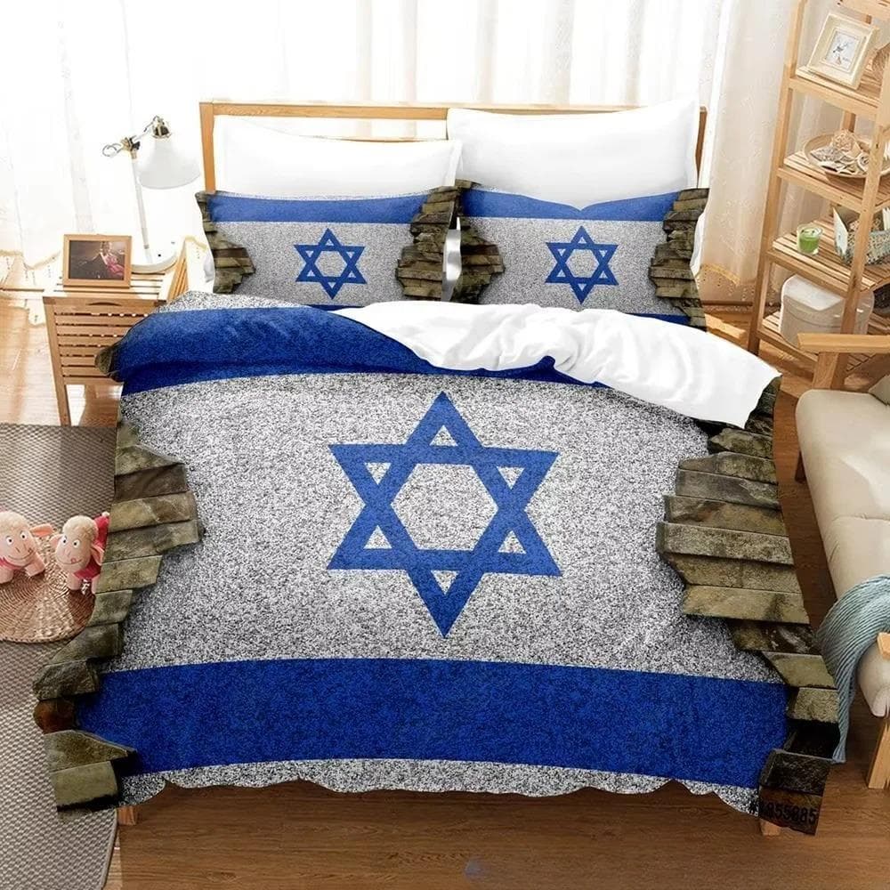 New 3d Print Israel flag Bedding Set Duvet Cover 1 Duvet Cover 2 Pillowcases Adult and Kids Bedding Set Luxury Children's Gifts 70x133cm 2pcs
