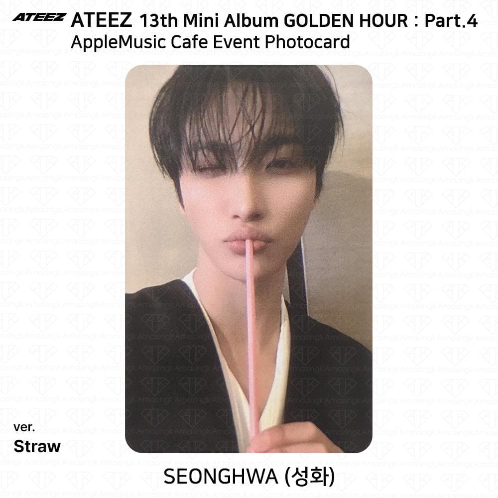 ATEEZ 13th Mini Album Golden Hour Part.4 AppleMusic Cafe Event Photocard Seonghwa