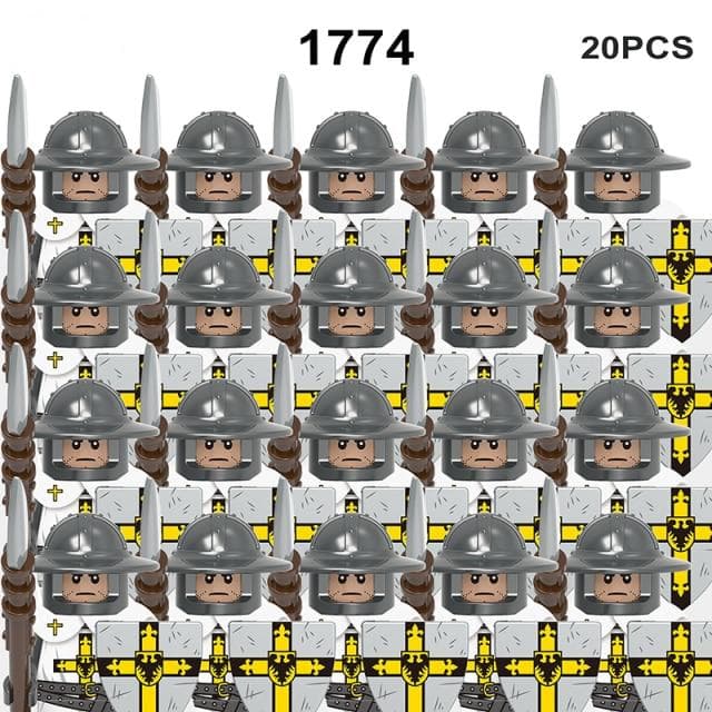 Medieval Military Sets Figures Building Blocks Helmets Soldier Parts Knight Weapons Roman Sword Accessories Toys for Children