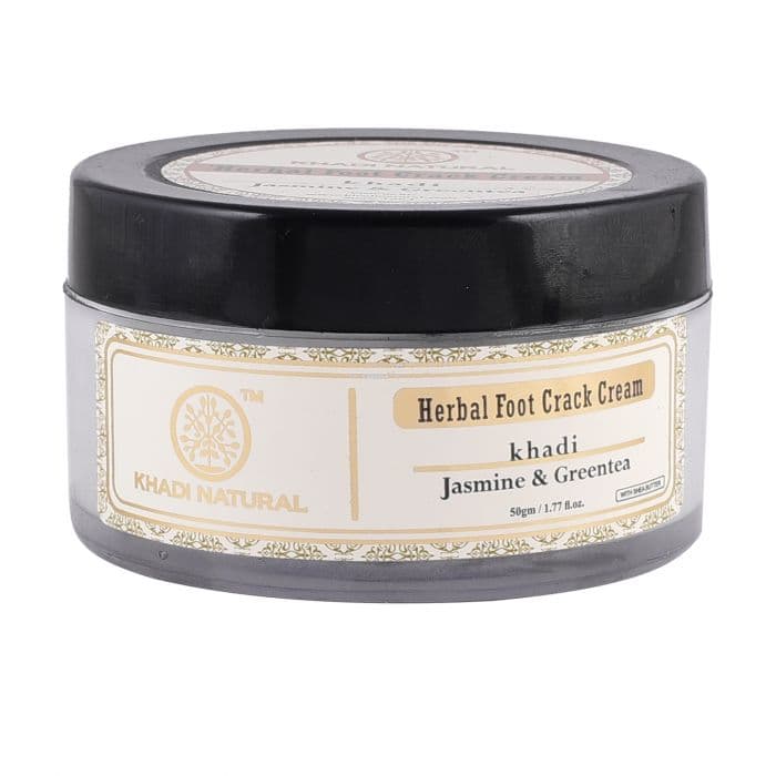 Natural Foot Cream with Green Tea and Jasmine: against cracks (50 g), Jasmine & Green Tea Herbal Foot Crack Cream, Khadi Natural 9.125
