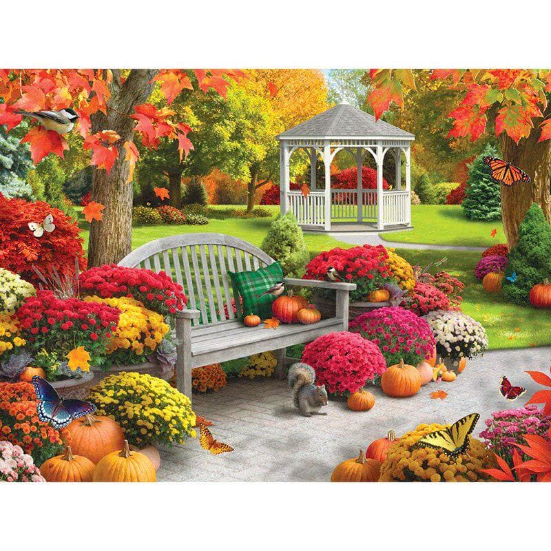 5D DIY Diamond Painting Autumn Park Full Round Diamond Embroidery Cross Stitch Rhinestone 20X30CM