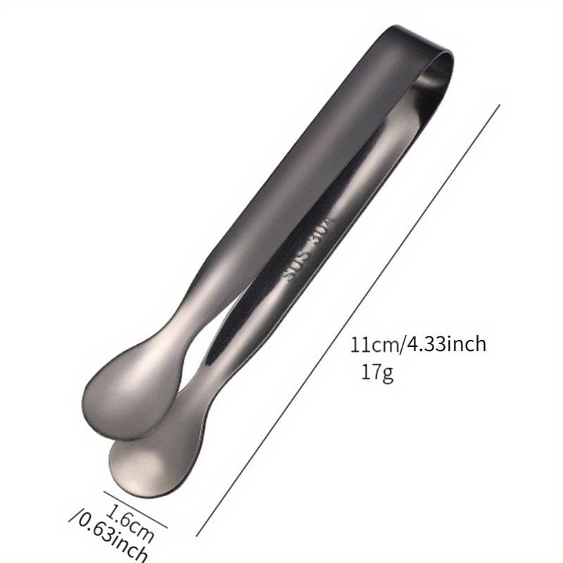 304 Stainless Steel Clip Ice Tong Bread Food BBQ Clip Barbecue Clip Cube Sugar Ice Tongs Tool Bar Kitchen Utensils black