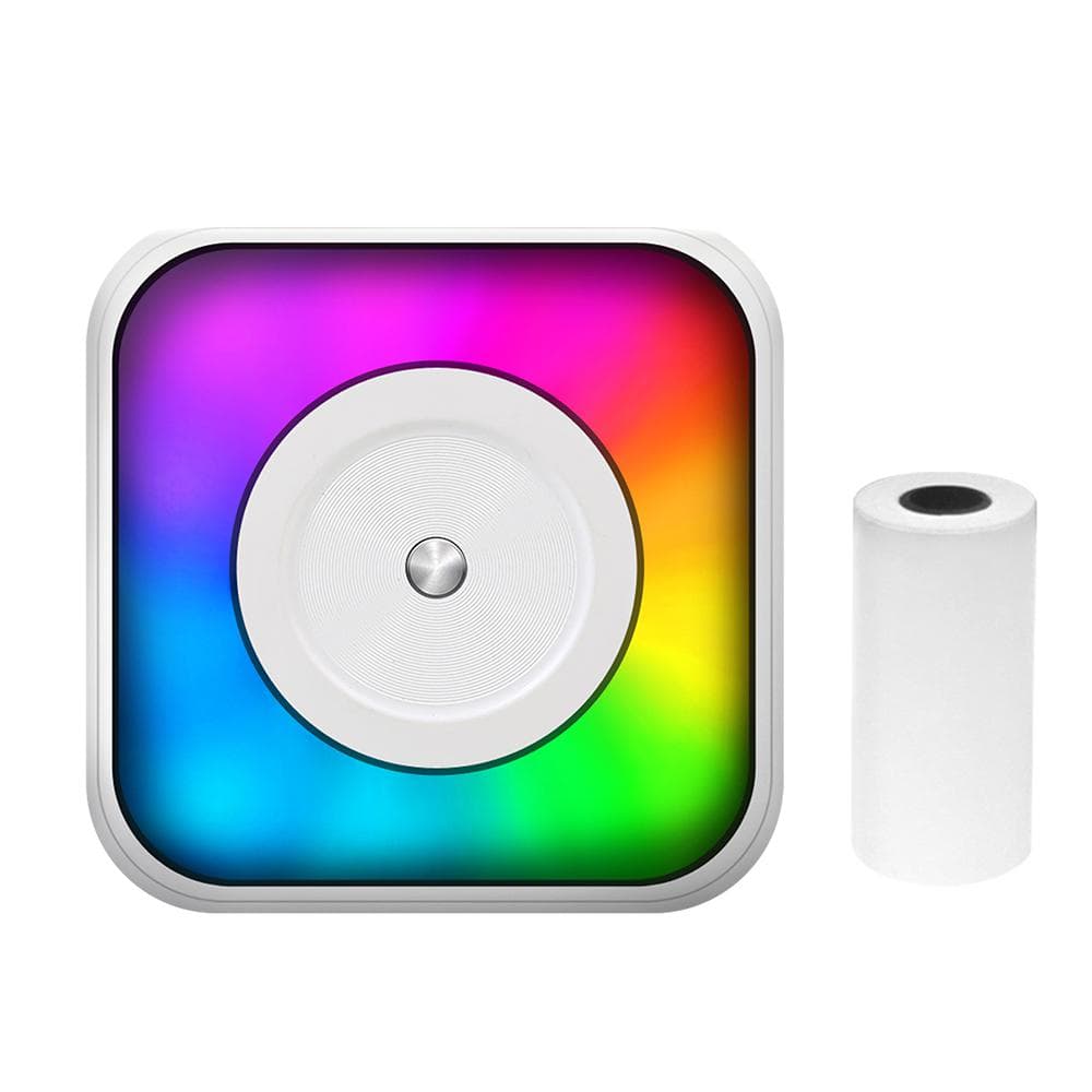 Mini Thermal Printer Multifunction Portable Sticker Maker with RGB Light Instant Photo Inkless