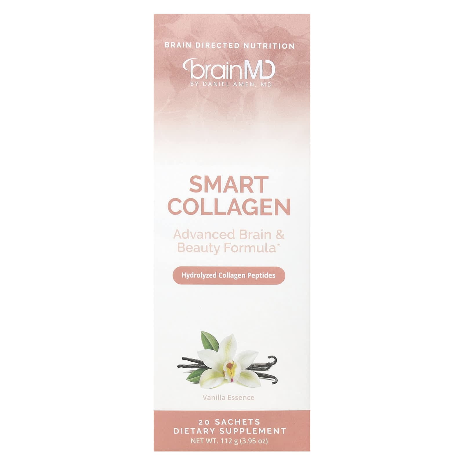 BrainMD, smart collagen, vanilla essence, 20 packs, 5.6g each