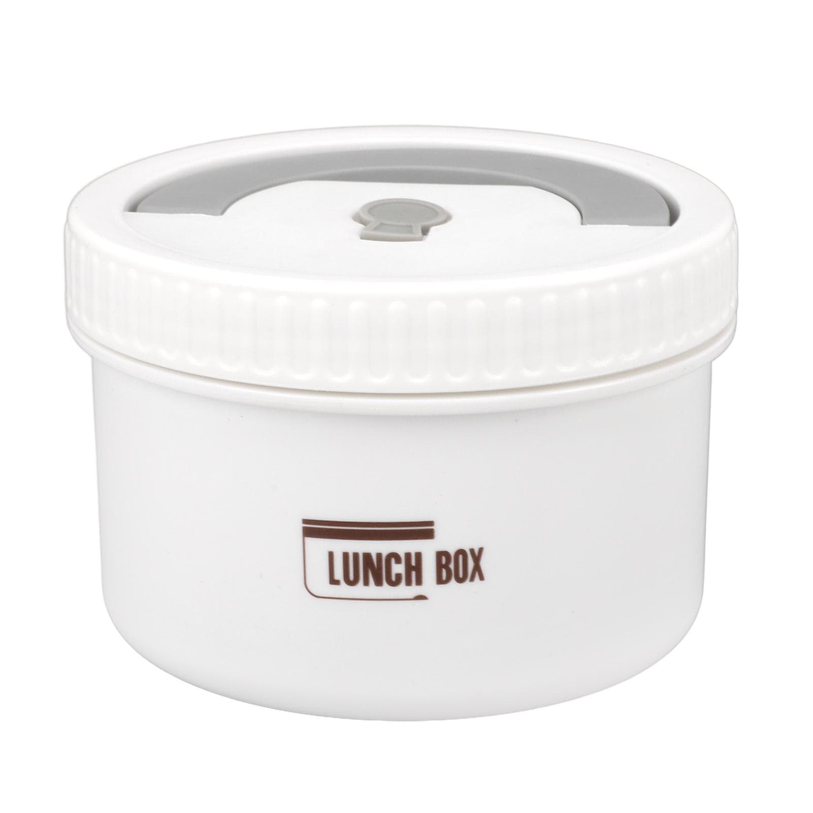 Bento Box Round 600ml Lunch Container Stainless Steel Tight Sealing Leakage Proof Insulated White