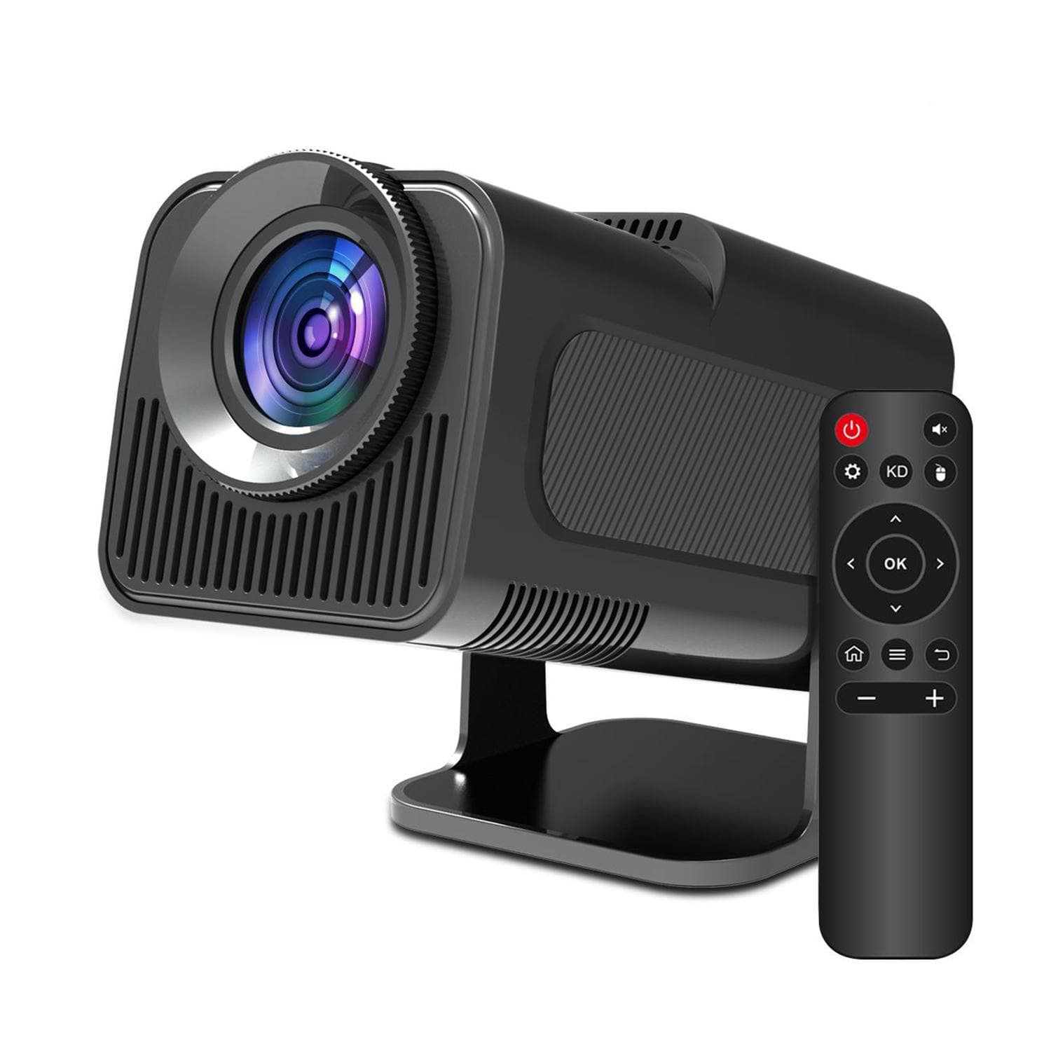HD True HY320 1080P 4K WIFI Portable Projector 390ANSI Dual Wifi 6 BT5.0 TV Home Theater Cinema For Mobile Phone Android with EU Plug black