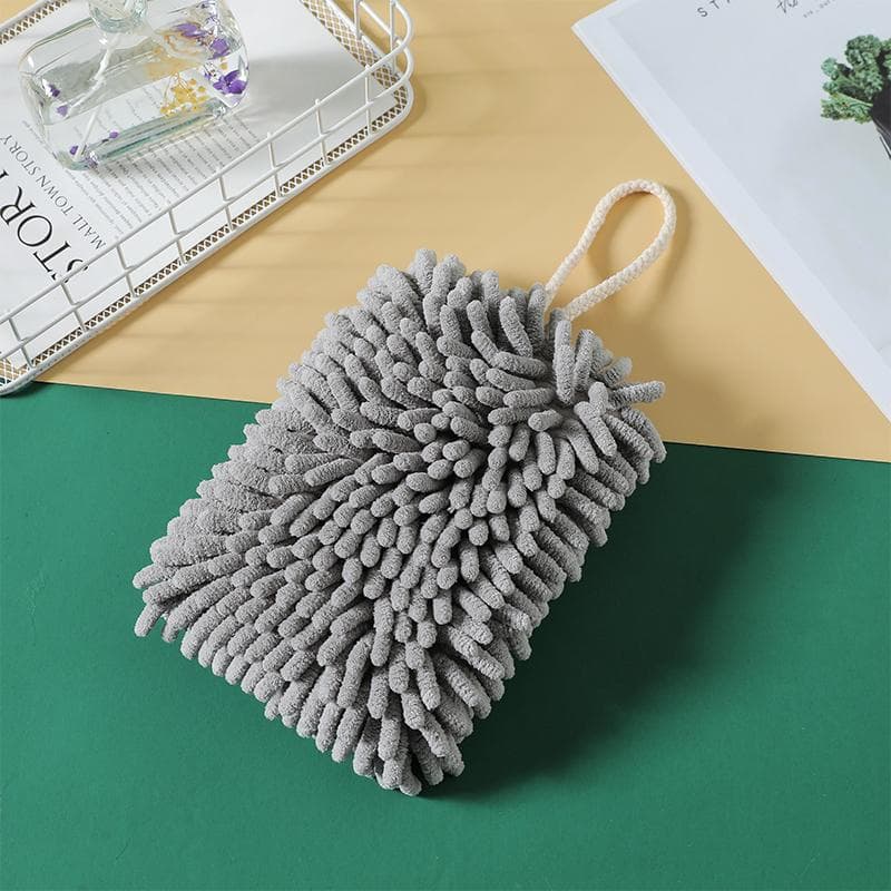 Quick DryHand Towels Kitchen Bathroom Hand Towel Ball with Hanging Loop Microfiber Towel Cleaning Cloth Kitchen Towel grey