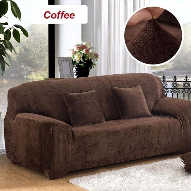 1 2 3 4 Seater Soft Stretch Chair Sofa Covers Couch Cover Elastic Slipcover Protector one seat(90-140cm) coffee