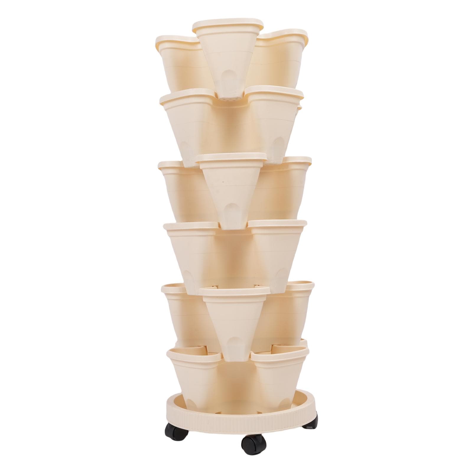 Stackable Flower Pot Multi Layer Waterproofing Space Saving Stable Vertical Garden Planter for Home