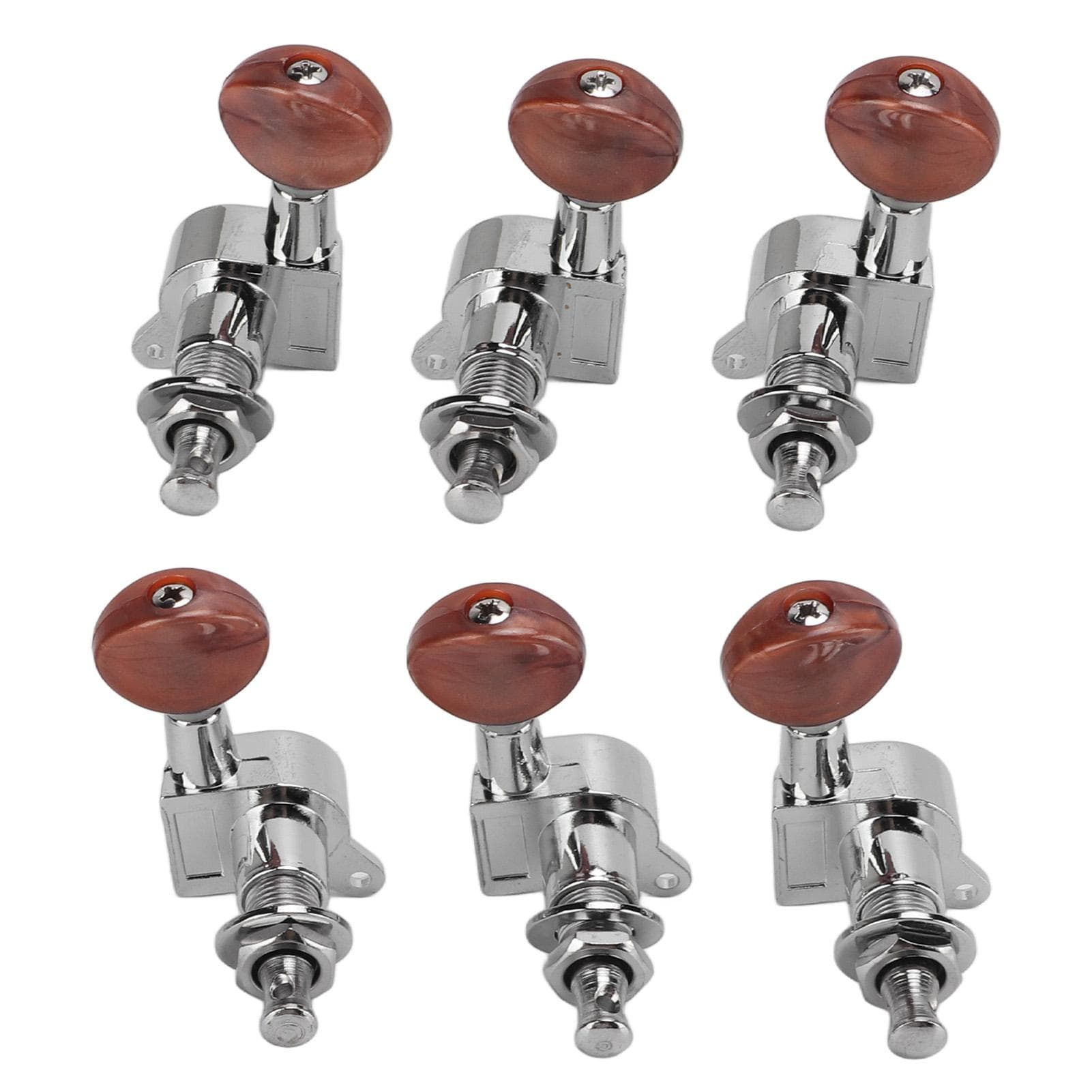 6PCS Fully Enclosed Guitar Tuning Pegs Acoustic Guitar Metal Tuner Knobs 3 Left 3 Right