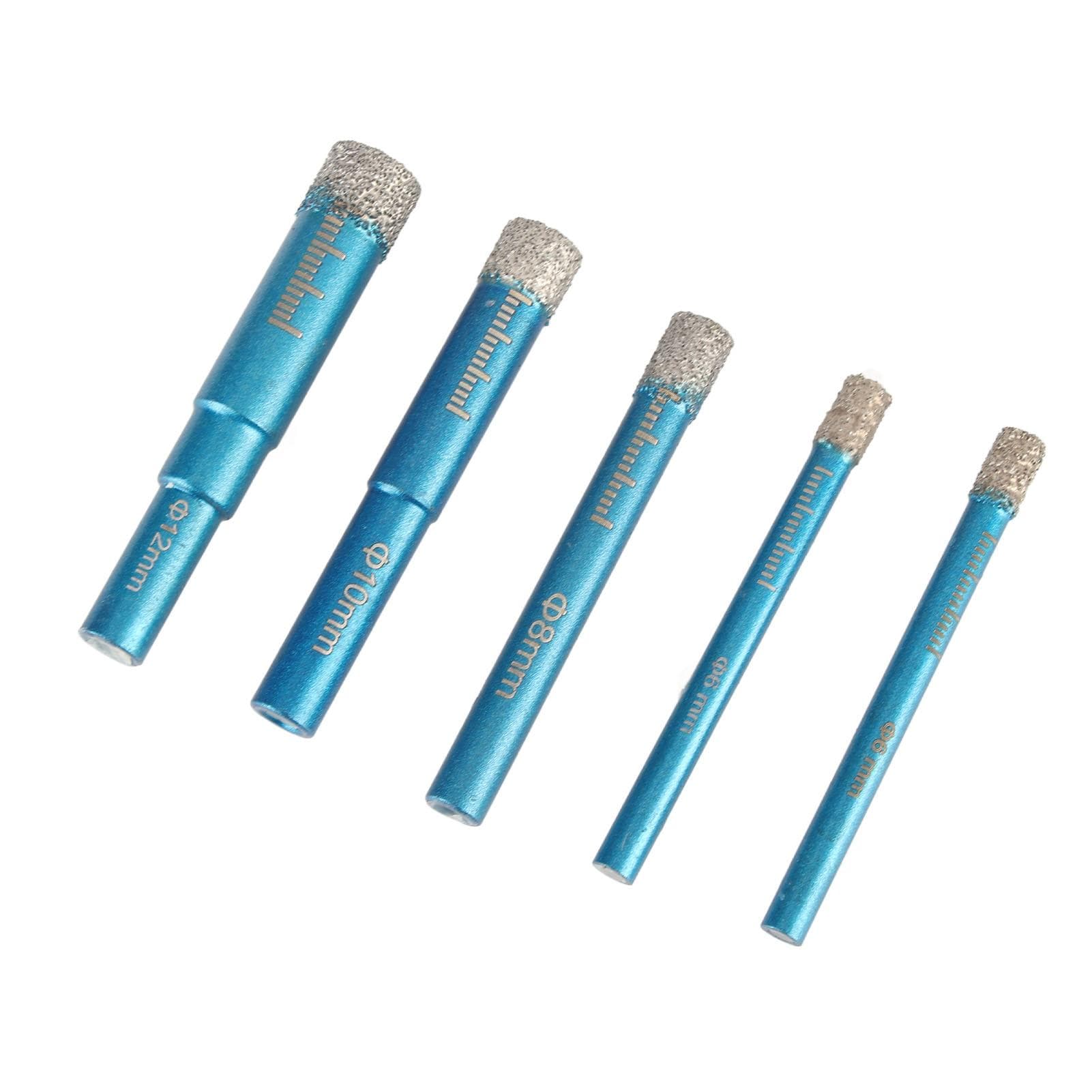 5Pcs Brazing Hole Opener Diamond Brazed Saw Multifunctional Marble Tile Glass Drill Power Tool