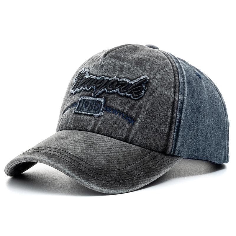 New Unisex Washed Cotton Cap Letter Embroidery Vintage Baseball Cap Men Women Adjustable Casual Outdoor Streetwear Hat 56cm-60cm