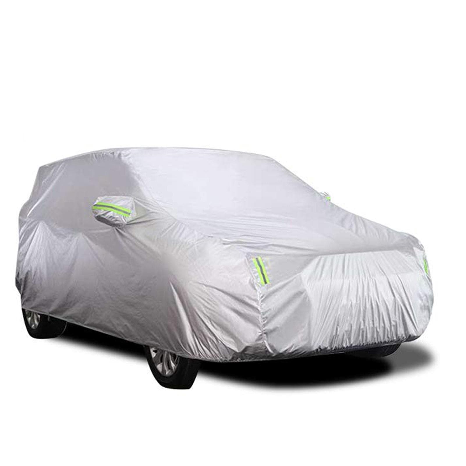 Car Cover Full Sedan Covers with Reflective Strip Sunscreen Protection Dustproof&Waterproof UV L white