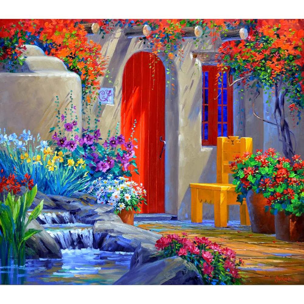5D DIY Diamond Painting Corner of the Door Embroidery Cross Stitch Rhinestone Mosaic Home Decor 20X30CM