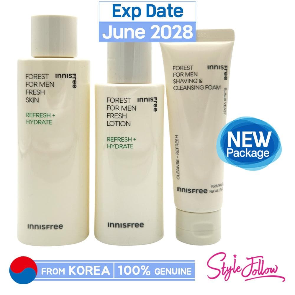[INNISFREE] Forest for Men Fresh Skin Care Set (Include 3 items) 1pc + Sample Gifts