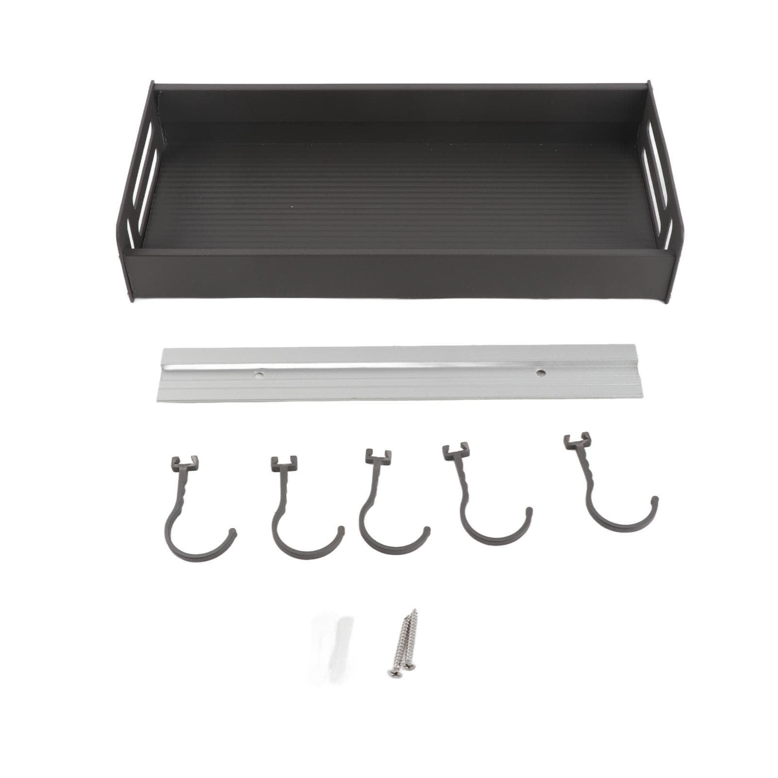 Kitchen Spice Rack Space Aluminum Multifunctional Gray Space Saving Sufficient Capacity Wall