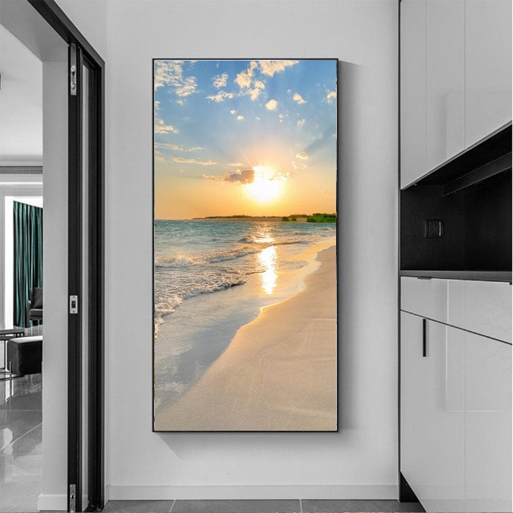 Landscape Seaside Sunrise Beach Scenery Posters and Prints Canvas Painting Wall Art Pictures Living Room Home Decor No Frame 60*120cm