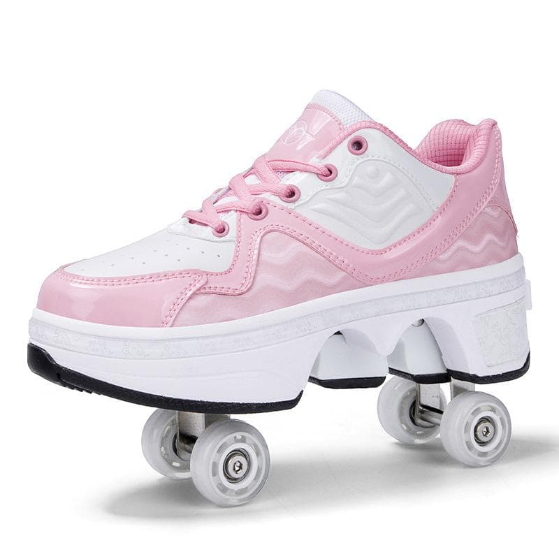 New Genuine Runaway Shoes Four-wheel Available Roller Skates Boys Black Technology Sneakers Girls High Value Skates 38