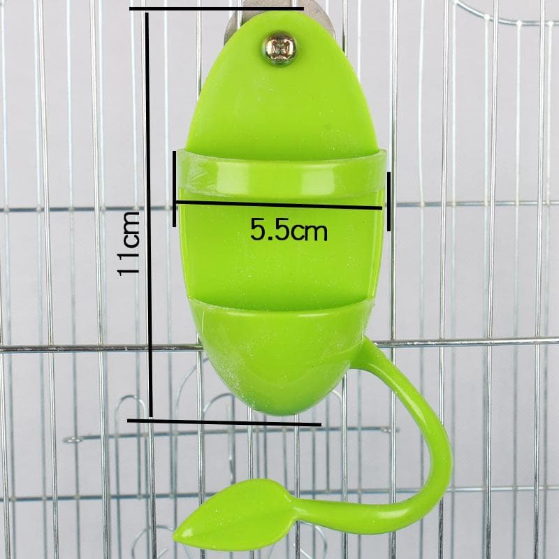 Pet Parrot Feeder Hanging Cage Fruit Vegetable Container Feeding Cup Cuttlebone Stand Holder Pet Cage Accessories Pet Supplies green