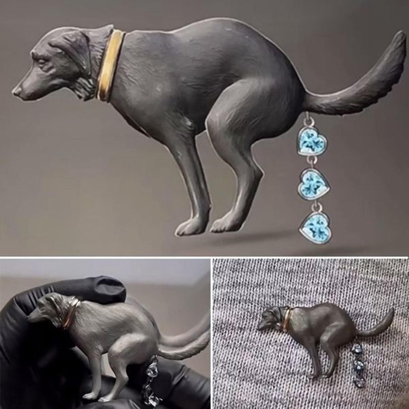 Dog Brooch Pins Animal Brooch Pin,Holiday Gifts Dog Pooping Design,Brooch Corsage For Girls Friends Clothes Dress Hat