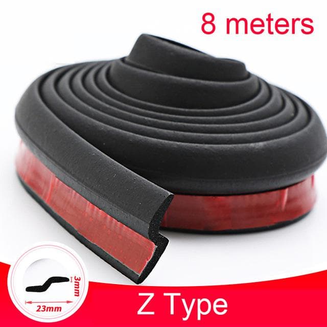 Car Door Seal Strip Auto Stickers Rubber D Z P Type Noise Insulation Anti-Dust Soundproofing Sealing Strips Interior Accessories Z Type-8 Meters