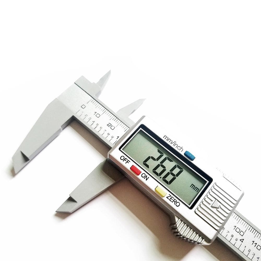 6 Inch Digital Electronic Carbon Fiber Vernier Calipers Gauge Micrometer Measuring Tool silver