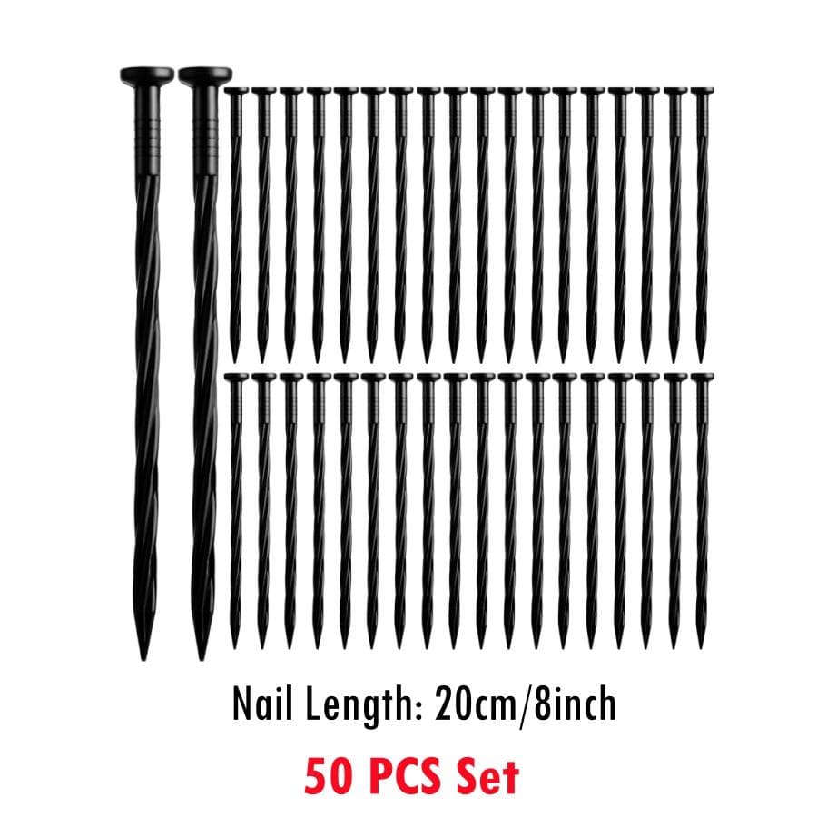 50PCS Plastic Lawn Stakes 20cm Length Landscaping Anchoring Spikes Garden Netting Ground Stake for Paver Edging, Weed Barriers,