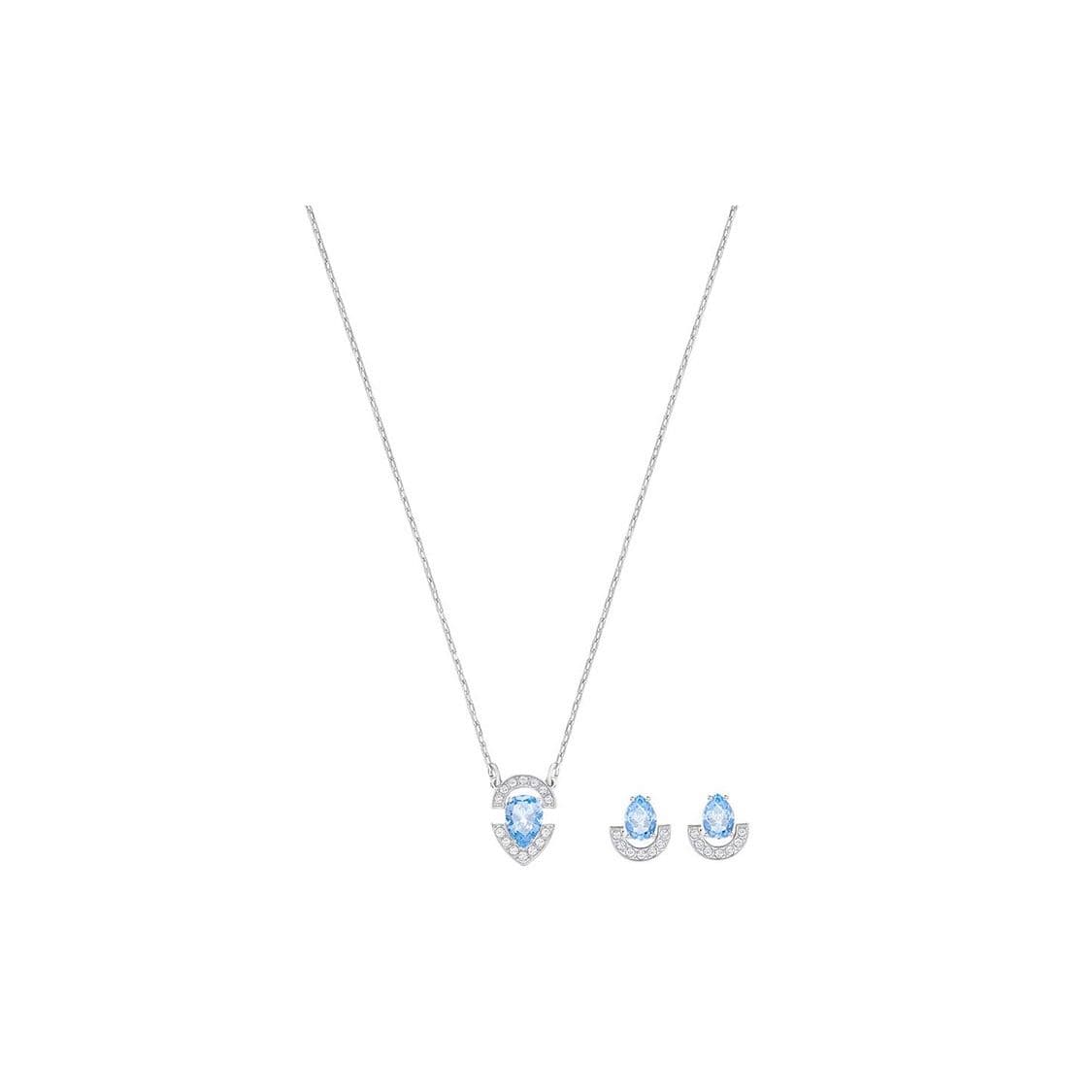 Swarovski Gallery Series 3D Pear Cut Layered Necklace And Earring Set Women jewelry 5274883 Box (Random Color)