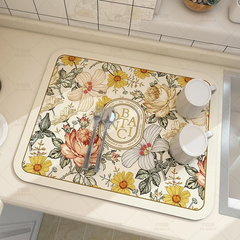 Mud Absorbent Quickly Dry Heat Resistant Non-Slip Tableware Pad Dish Drying Mat Placemat Coffee Mat