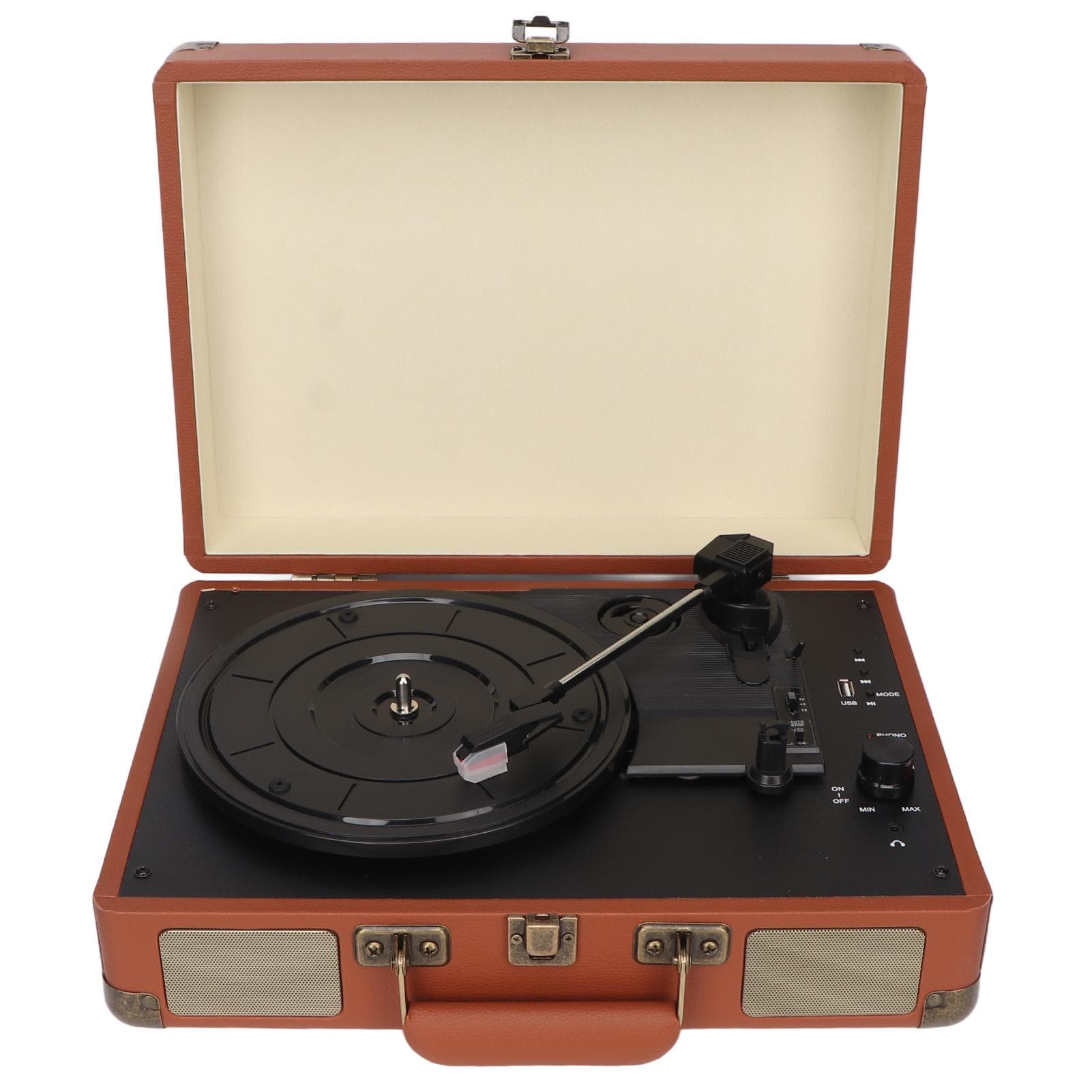 Vinyl Bluetooth Record Player 3 Speed Retro Portable Suitcase Record Player with Speakers Upgraded EU Plug