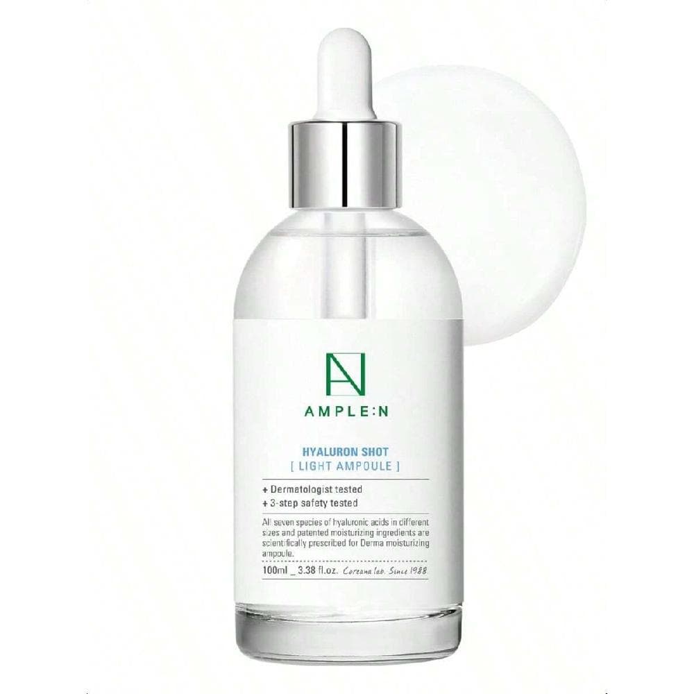 Ample:N Hyaluron Shot Light Serum 100ml Hydrate Oily And Combination Skin And Restore Vitality – Plumping, Refreshing, Anti Aging Ampoule 1PC