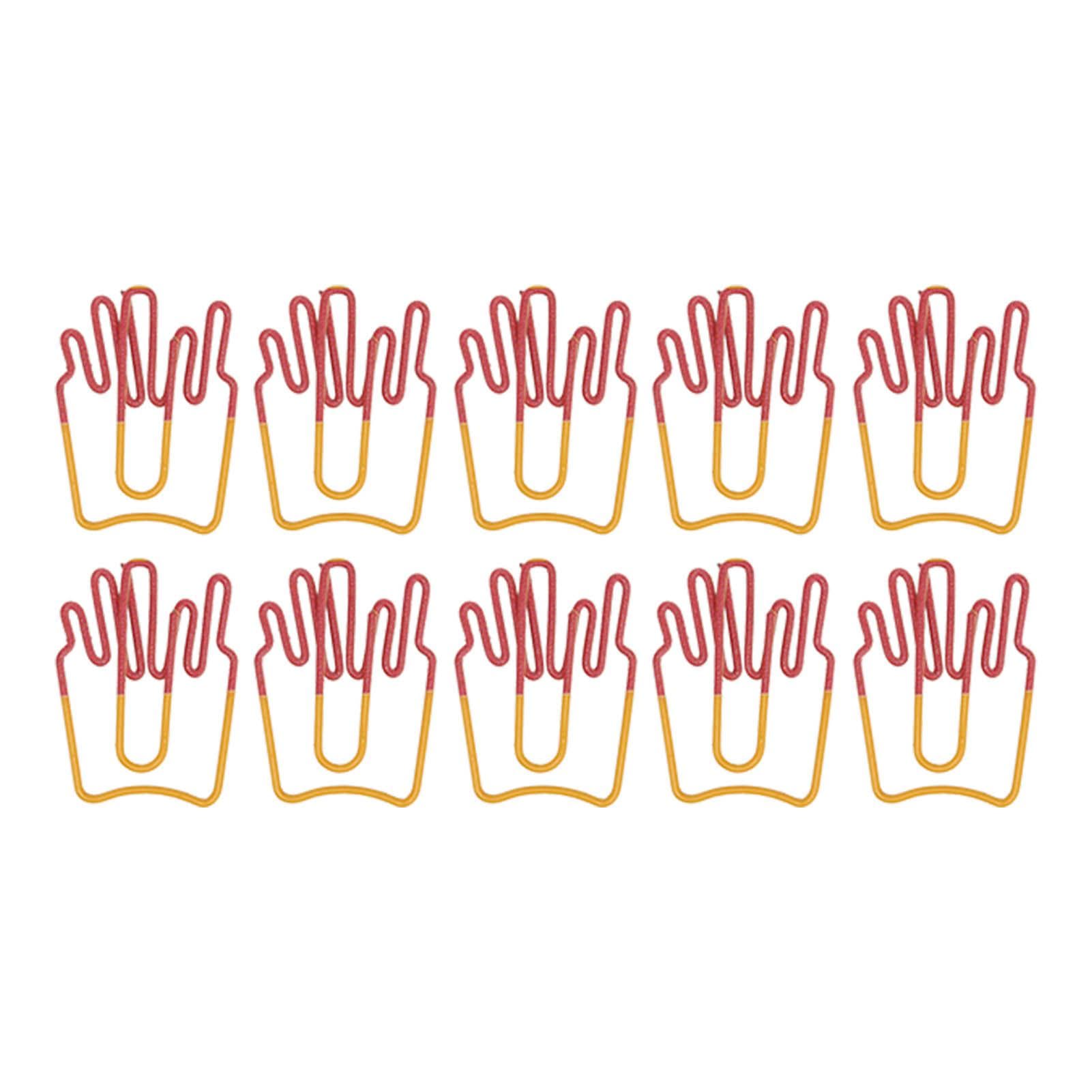 100Pcs Paper Clips Cute French Fries Shape Electroplating Process Lightweight Portable Metal