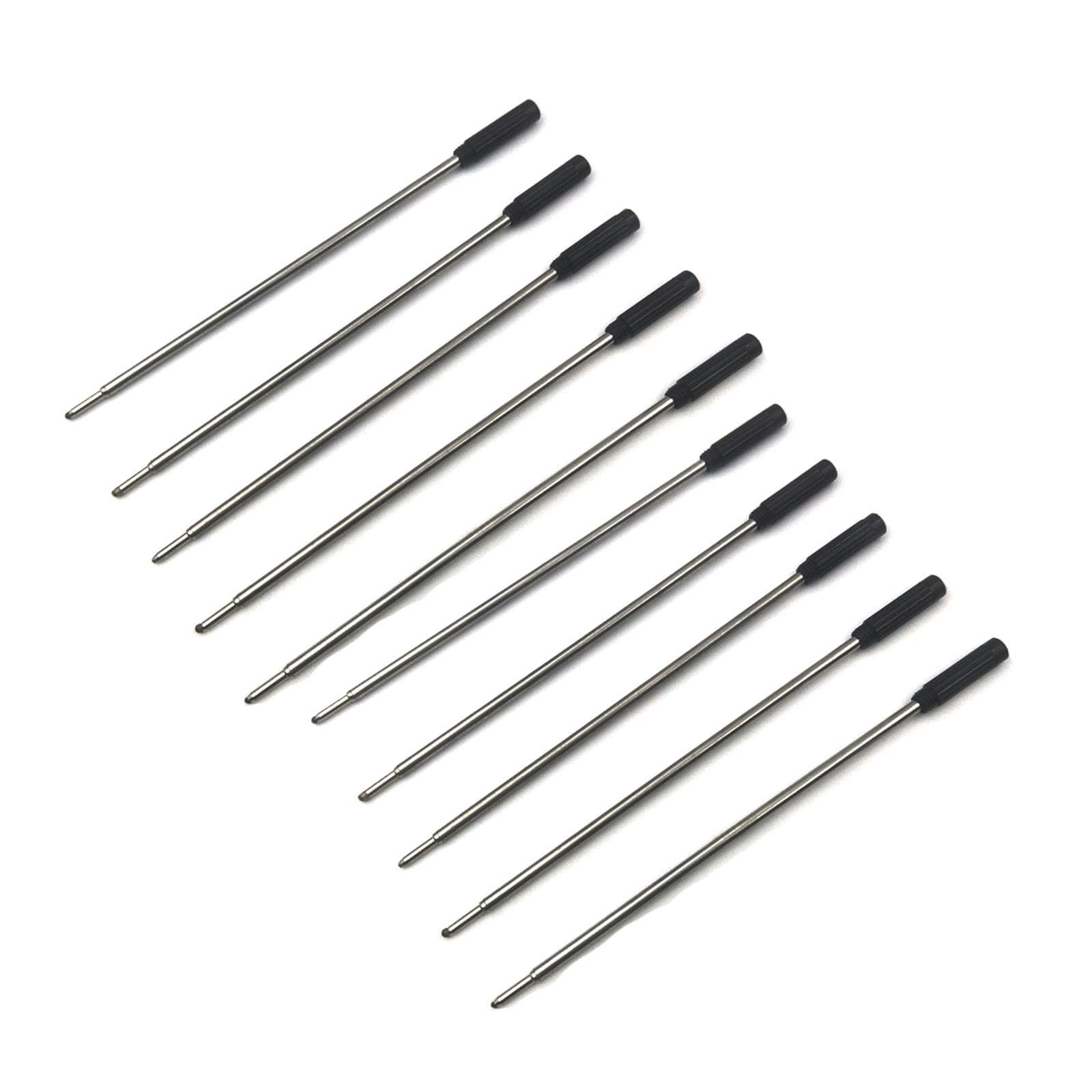 Ballpoint Pen Refill Metal 115mm Oil-Based Pen Ink Refills in Blue/Black Pen Refill (Pack of 10) black