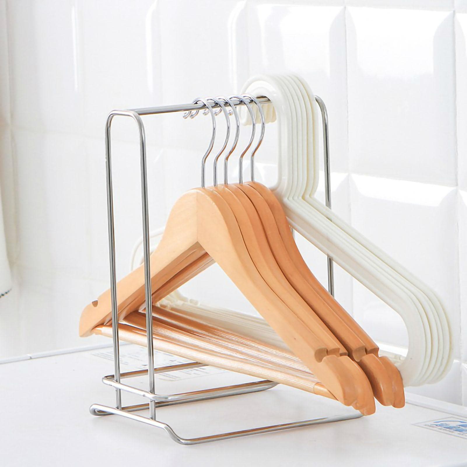 Clothes Hanger Holder Stainless Steel Hanger Storage Rack Sturdy Hanger Stacker for Bedroom Balcony