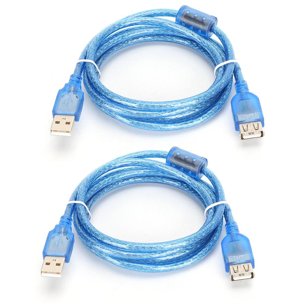 2Pcs Extension USB 2.0 Cable Male to Female Extender Data Adapter Cord 1.5Meters