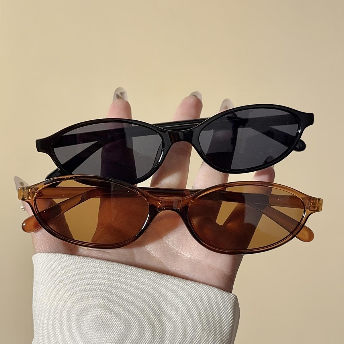 2pcs Vintage Oval Women Fashion Glasses Lightweight Decorative Eyewear for Women Stylish Accessories