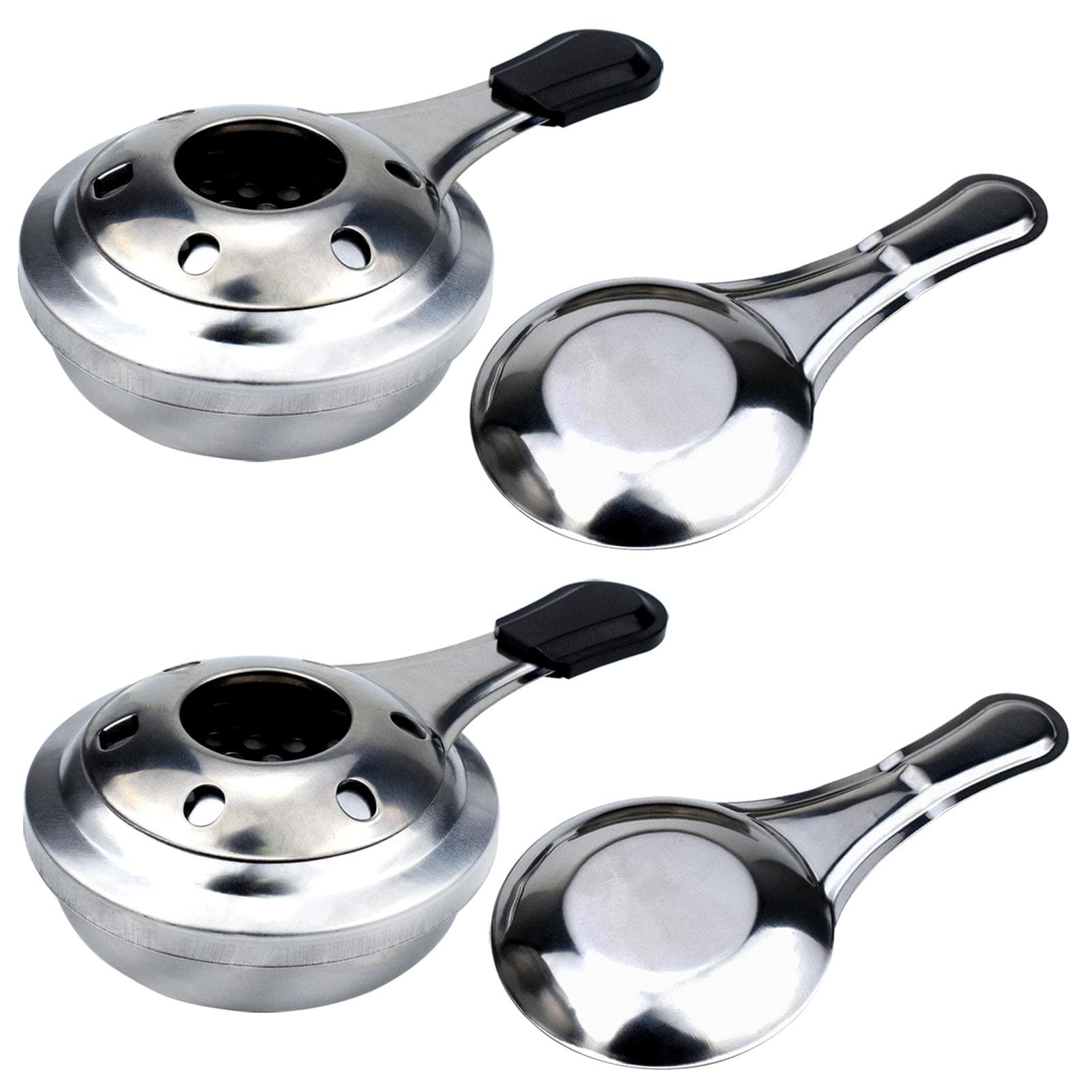 2PCS Frame Adjustable Mini Furnace Stainless Steel Burner for Outdoor Backpacking Picnic Hiking silver