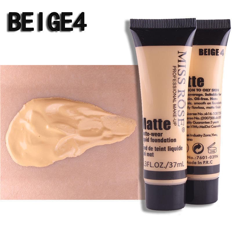 MISS ROSE 37ml/pc Exquisite Girl Concealer Foundation Long Lasting Foundations & Concealers Natural Translucent Large Capacity Portable Makeup Base Beige4
