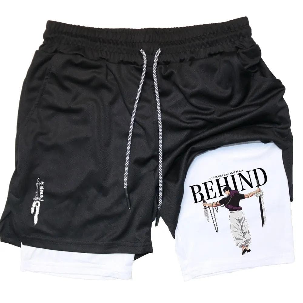 Anime Performance Shorts Toji Printed Men GYM Casual Sports Shorts Workout Running Mesh 2 In 1 Sport Short Pants XXL
