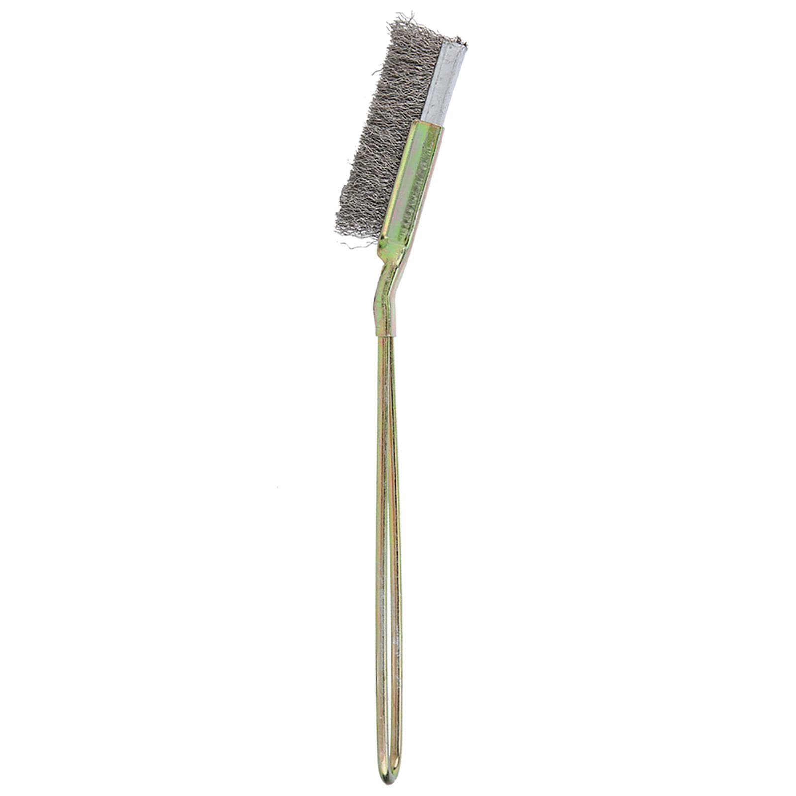Curved / Straight Head Steel Soft Bonsai Brush Garden Cleaning Tool (Straight Head) Straight Head