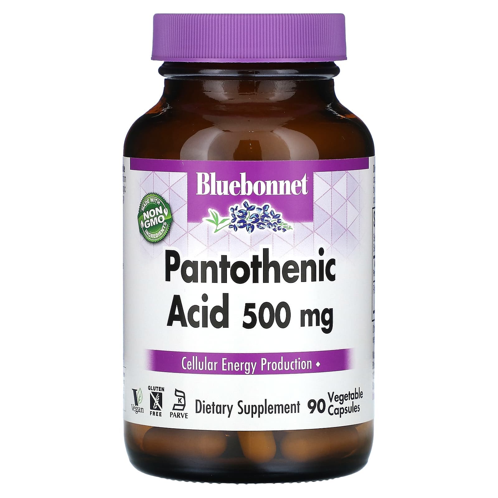 Bluebonnet Nutrition, Pantothenic Acid, 500 mg, 90 Veggie Capsules