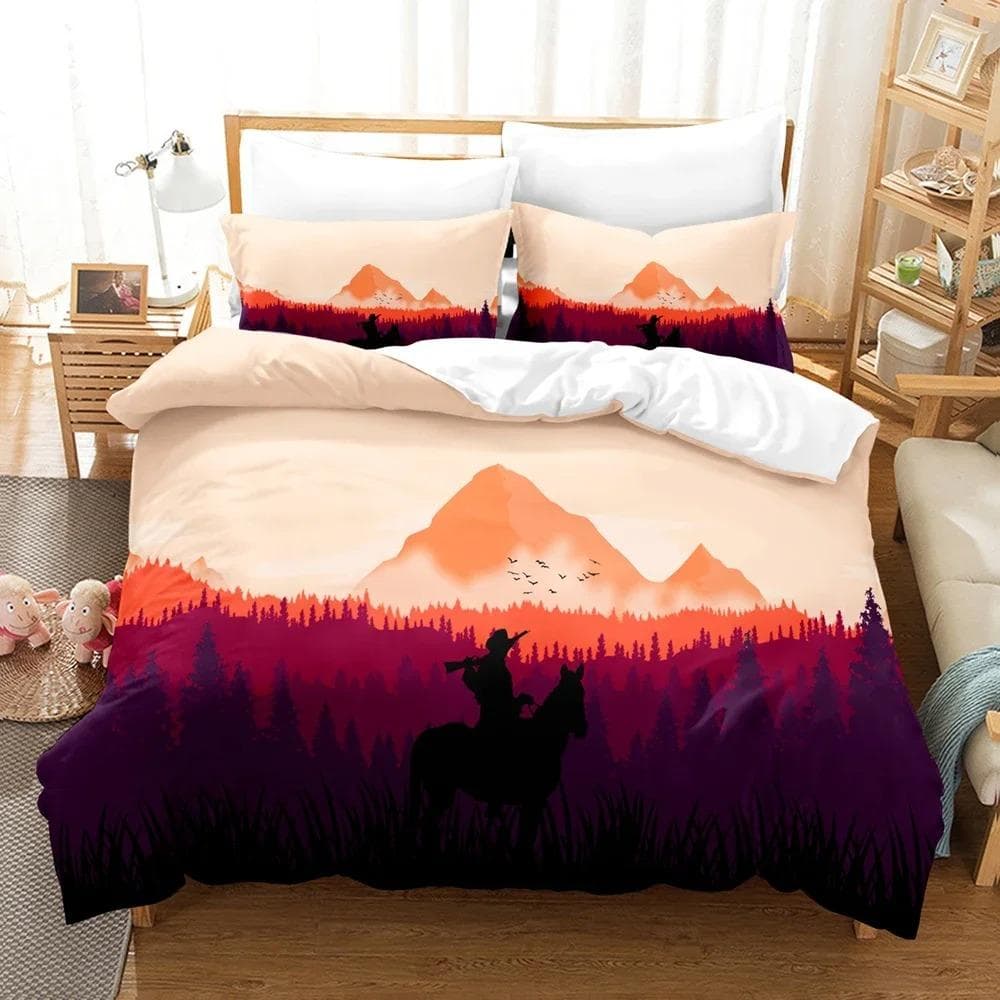 Fashion 3D Red Dead Redemption Bedding Sets Duvet Cover Set With Pillowcase Twin Full Queen King Bedclothes Bed Linen EU Single 135x200cm