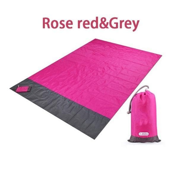Waterproof Pocket Beach Blanket Folding Camping Mat Mattress Portable Lightweight Mat Outdoor Picnic Mat Sand Beach Mat 140x200cm/200x210cm 145*200cm pink
