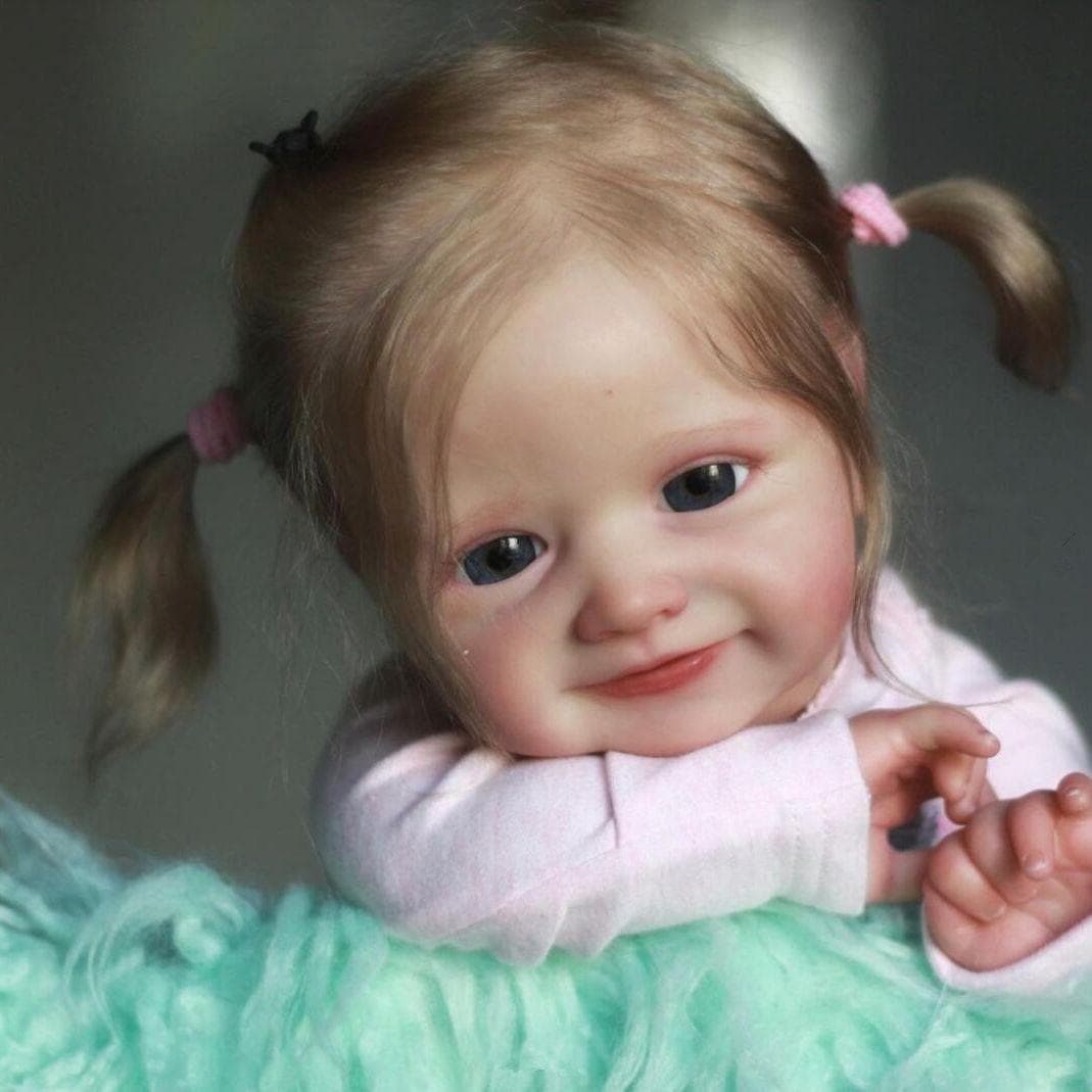 BZDOLL 3D Skin with Visible Veins Soft Silicone Reborn Baby Doll Toy For Girl 50 CM Cloth Body Smiling Art Handmade Bebe Boneca Finished 3D Doll
