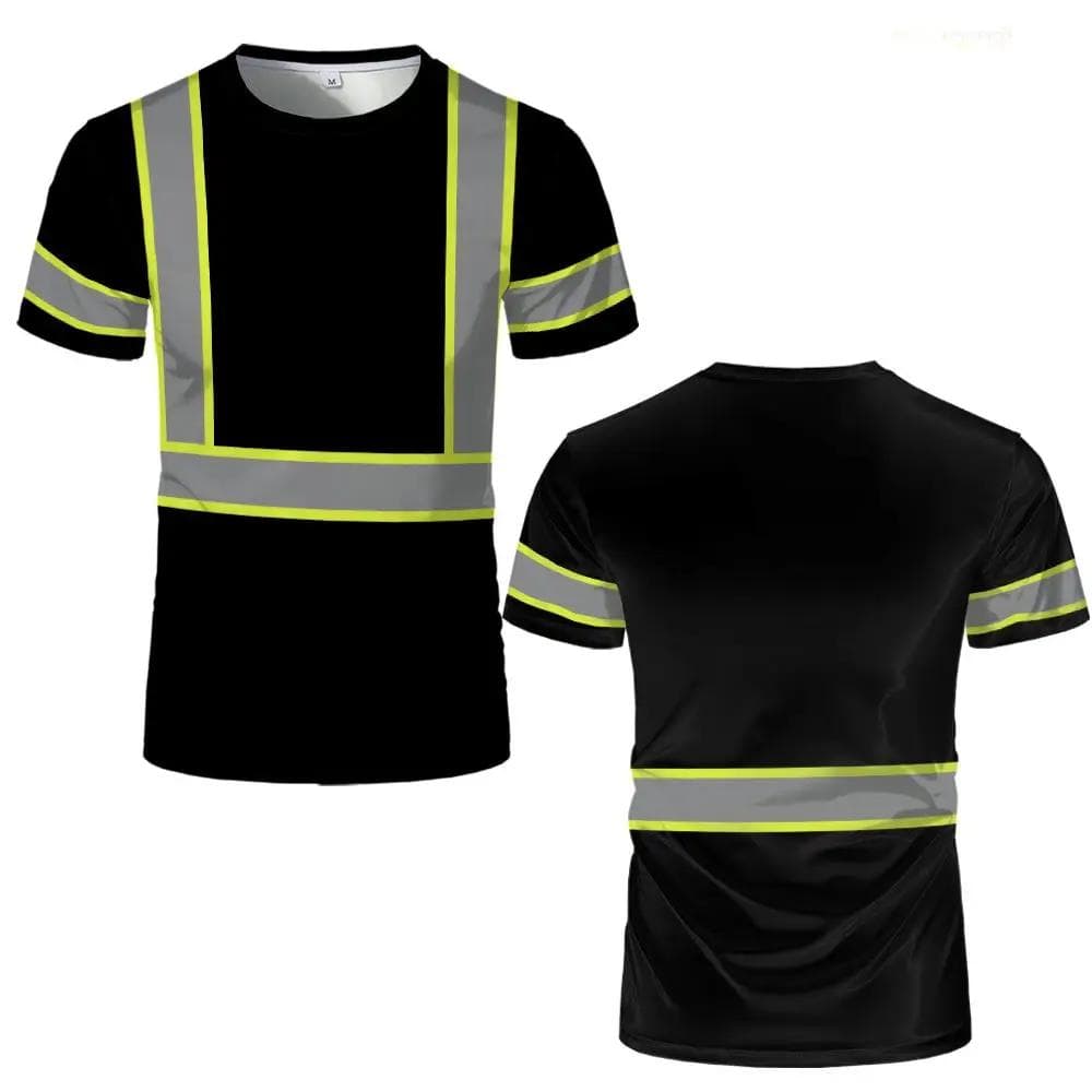High End Men T-shirts Safety Work Clothing 3D Print Breathable Uniform Tees Sweat Wicking Comfort Oversized T Shirt XXXL